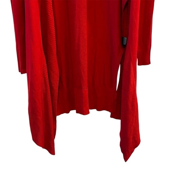 Worthington Women's Red Handkerchief Hem Cardigan Sweater Size S - Picture 3 of 12